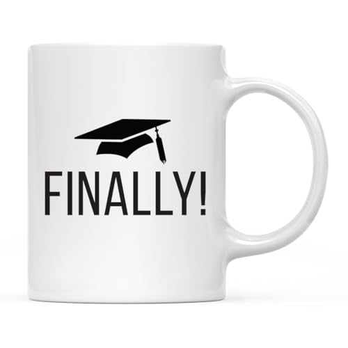 Graduation Gift Finally Cap Graphic 1-Pack | Ceramic Coffee Mug | 11 OZ