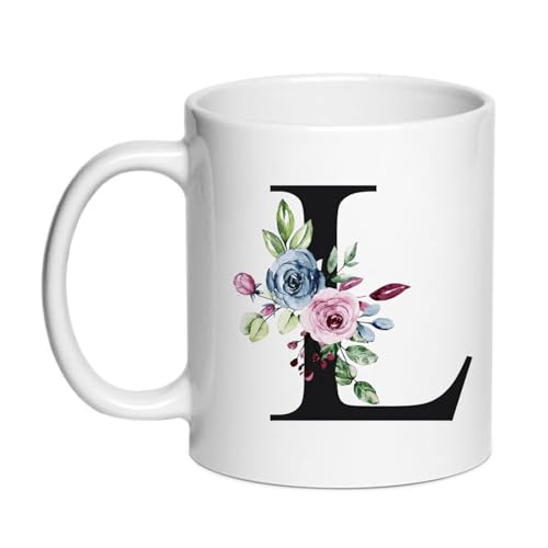 Personalized L Gifts Novelty Monogrammed | Customised Coffee Mug | 11 OZ