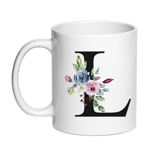 Personalized L Gifts Novelty Monogrammed | Customised Coffee Mug | 11 OZ