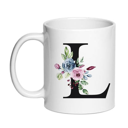 Personalized L Gifts Novelty Monogrammed | Customised Coffee Mug | 11 OZ