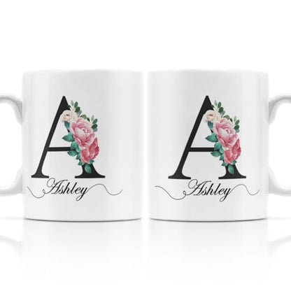 Personalized Monogrammed for Women with | Customised Coffee Mug | 11 OZ