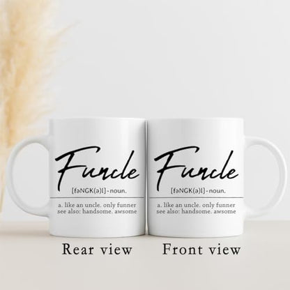Funcle Definition | Ceramic Coffee Mug | Father's Day Gift | Stylish Printed Design | Tea & Coffee Cup | 11oz