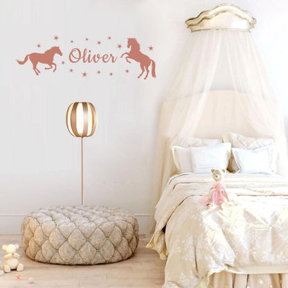 Personalised Horse Name Wall Sticker Decal Girls Custom Made Bedroom Vinyl