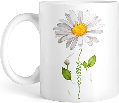 CUBICER Personalized Daisy Flower | Customised Coffee Mug | 11 OZ