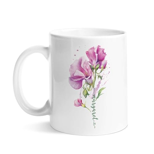 Personalized Name With Sweet Pea Customized | Customised Coffee Mug | 11 OZ