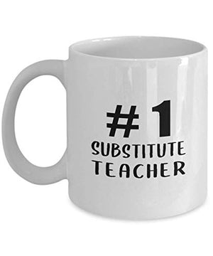 Gifts for Number 1 Substitute Teacher Back to | Ceramic Coffee Mug | 11 OZ