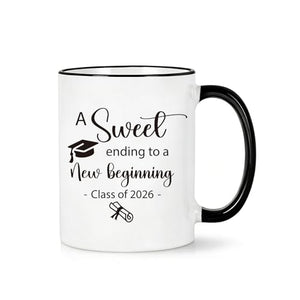 Graduation Gifts A Sweet Ending to New | Ceramic Coffee Mug | 11 OZ