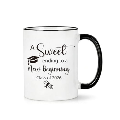 Graduation Gifts A Sweet Ending to New | Ceramic Coffee Mug | 11 OZ