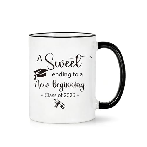 Graduation Gifts A Sweet Ending to New | Ceramic Coffee Mug | 11 OZ