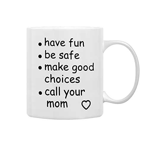 QASHWEY Funny Call Your Mom Graduation Gifts | Ceramic Coffee Mug | 11 OZ
