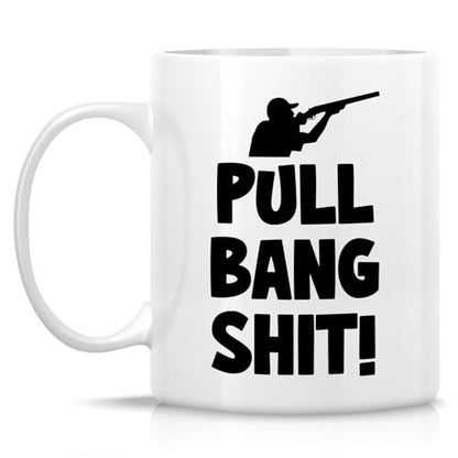 Funny Clay Shooting Pull Bang or Humorous Gift | Ceramic Coffee Mug | 11 OZ