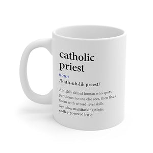 DesiDD Catholic Priest Definition Funny Gifts | Ceramic Coffee Mug | 11 OZ