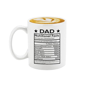 Veracco Dad Nutritional Facts Best Ever Daddy | Ceramic Coffee Mug | 11 OZ