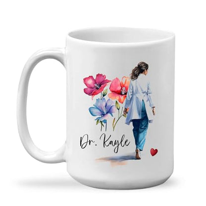 Unique Woman Doctor Customized Name And | Customised Coffee Mug | 11 OZ