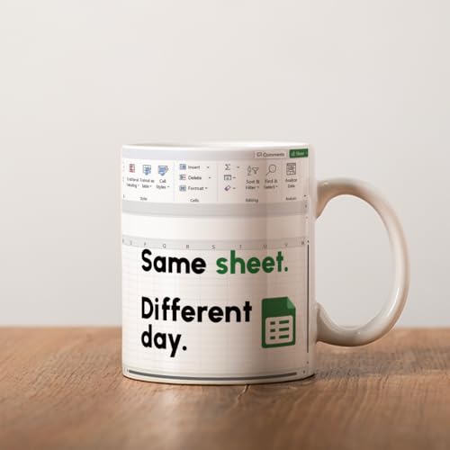 Funny Excel Same Sheet Different Day | Ceramic Coffee Mug | 11 OZ