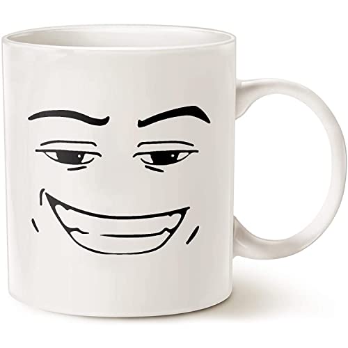 MAN FACE Funny Gamer Birthday Gift Serious Guy | Ceramic Coffee Mug | 11 OZ
