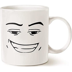 MAN FACE Funny Gamer Birthday Gift Serious Guy | Ceramic Coffee Mug | 11 OZ