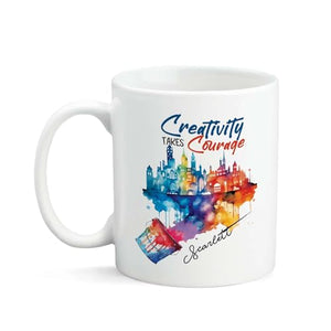 Personalized Artist Themed Creativity Takes | Customised Coffee Mug | 11 OZ