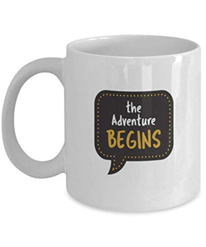 Graduation The Adventure Begins Funny Gift | Ceramic Coffee Mug | 11 OZ