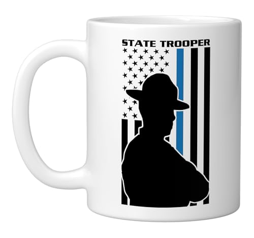 State Trooper American Flag | Ceramic Coffee Mug | 11 OZ