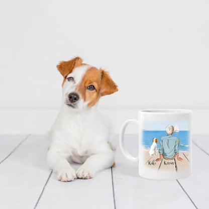 Personalized Dog Dad Ever Custom Happy | Customised Coffee Mug | 11 OZ