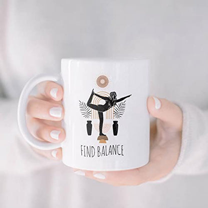 Yoga Find Balance Namaste Buddha Birthday | Ceramic Coffee Mug | 11 OZ