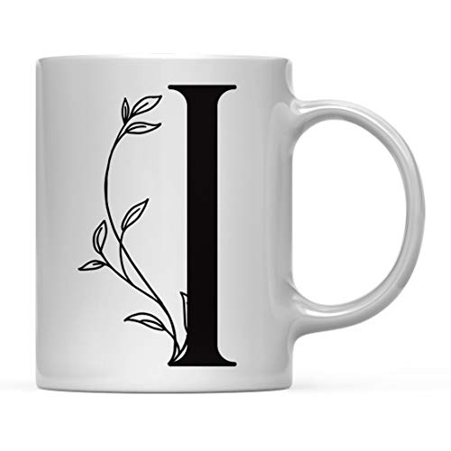 Gift Elegant Design Monogram Initial Letter I | Ceramic Coffee Mug | 11 OZ