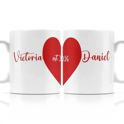 Custom Couples Personalized Valentine s Day | Customised Coffee Mug | 11 OZ