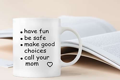 QASHWEY Funny Call Your Mom Graduation Gifts | Ceramic Coffee Mug | 11 OZ