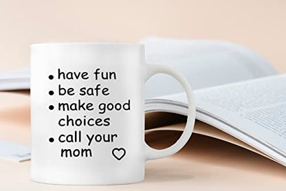 QASHWEY Funny Call Your Mom Graduation Gifts | Ceramic Coffee Mug | 11 OZ