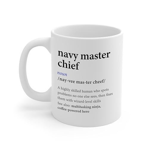 DesiDD Navy Master Chief Definition Funny | Ceramic Coffee Mug | 11 OZ