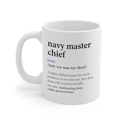 DesiDD Navy Master Chief Definition Funny | Ceramic Coffee Mug | 11 OZ