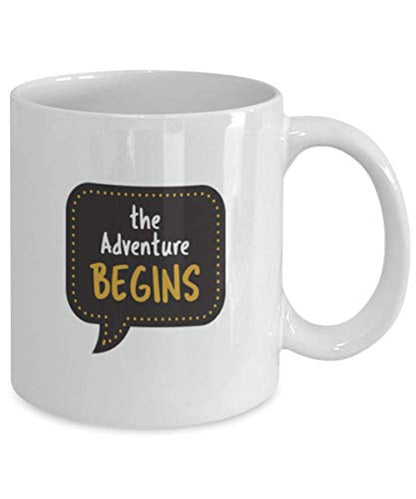 Graduation The Adventure Begins Funny Gift | Ceramic Coffee Mug | 11 OZ