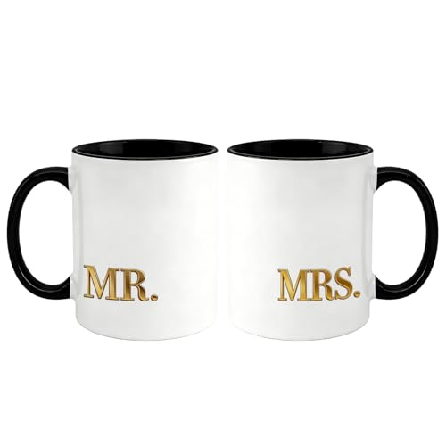 Mr and Mrs Set for Couples of 2 Anniversary | Ceramic Coffee Mug | 11 OZ