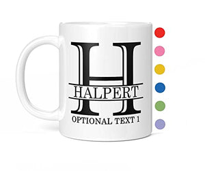 Personalized Monogram with Custom Text and | Customised Coffee Mug | 11 OZ