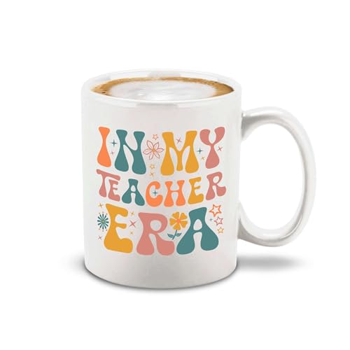 shop4ever In My Teacher Era Retro Floral | Ceramic Coffee Mug | 11 OZ