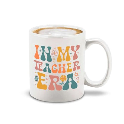 shop4ever In My Teacher Era Retro Floral | Ceramic Coffee Mug | 11 OZ