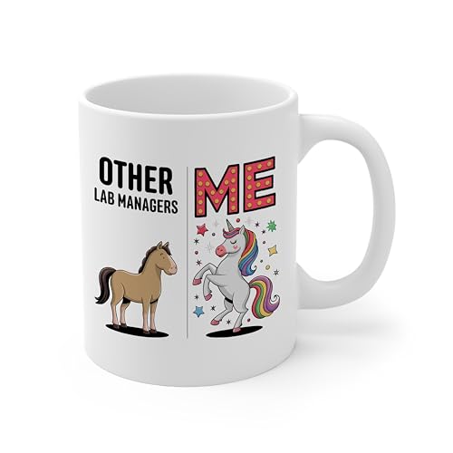 DesiDD Other Lab Managers Me Unicorn Funny | Ceramic Coffee Mug | 11 OZ