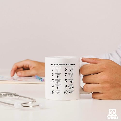 Improved Pain Scale Nurse Gifts For Women Men | Ceramic Coffee Mug | 11 OZ