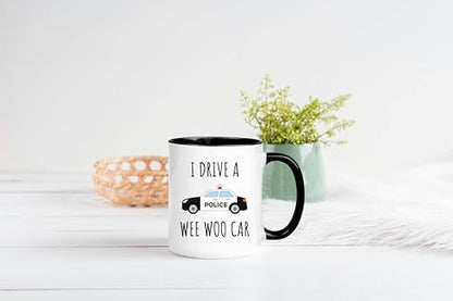 Funny Police Officer Wee Woo Car Graduation | Ceramic Coffee Mug | 11 OZ