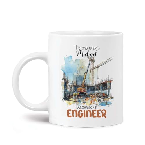 Construction Site With Custom Name | Customised Coffee Mug | 11 OZ