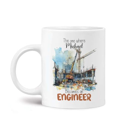 Construction Site With Custom Name | Customised Coffee Mug | 11 OZ