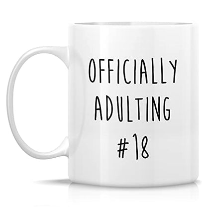 Funny Officially Adulting 18th Years Old | Ceramic Coffee Mug | 11 OZ