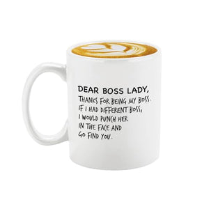 Veracco Dear Boss Lady Thanks For Being My | Ceramic Coffee Mug | 11 OZ