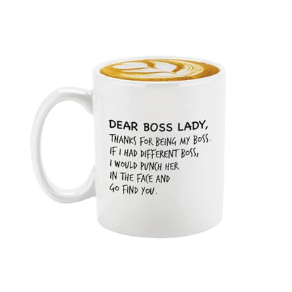 Veracco Dear Boss Lady Thanks For Being My | Ceramic Coffee Mug | 11 OZ