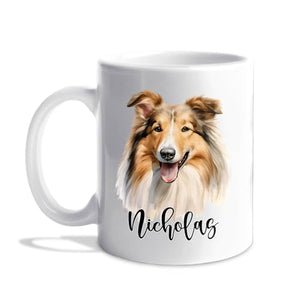 Personalized Rough Collie Customized Name | Customised Coffee Mug | 11 OZ