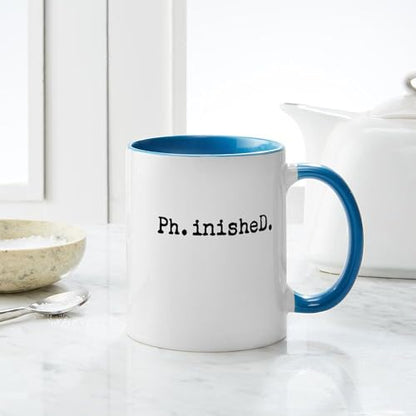 Typewriter Finished Phd Graduate | Ceramic Coffee Mug | 11 OZ