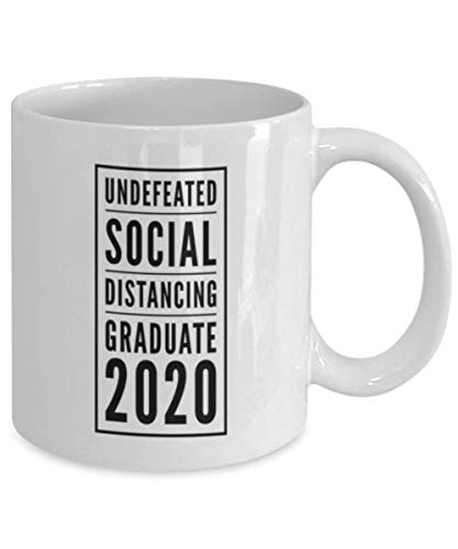 Funny Quarantine Graduation Undefeated Social | Ceramic Coffee Mug | 11 OZ