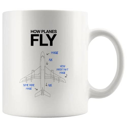 How Planes Fly Pilot Gifts Aviation Aerospace | Ceramic Coffee Mug | 11 OZ