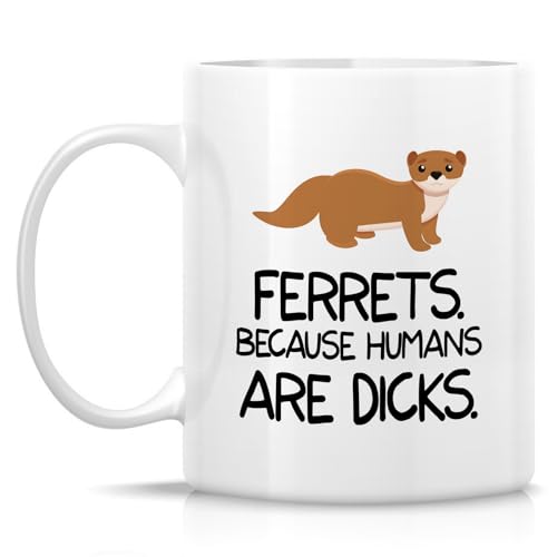 Funny Ferret Lover Mom or Dad Humorous Gift | Ceramic Coffee Mug | 11 OZ